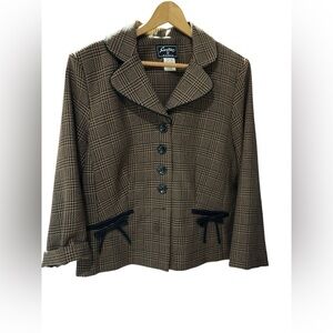 Brown Plaid Women's Jacket